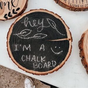Chalkboard Wood Slice